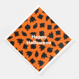 Happy halloween Modern Party Orange Ghost Pappersservett