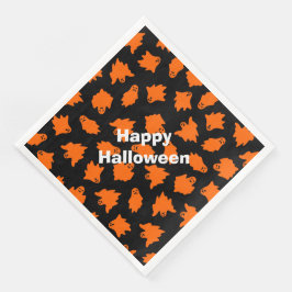 Happy halloween Modern Party Orange Ghost Pappersservett