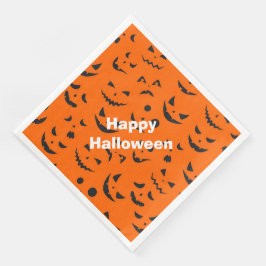 Happy halloween Modern Party Orange Pumpkin Smile Pappersservett