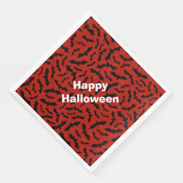 Happy halloween Modern Party Red Fladdermus Pappersservett