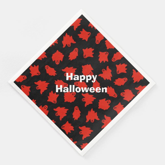 Happy halloween Modern Party Red Ghost Pappersservett (Hörn)