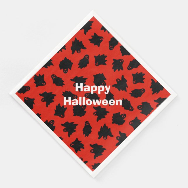 Happy halloween Modern Party Red Ghost Pappersservett (Hörn)