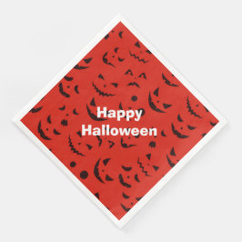 Happy halloween Modern Party Red Pumpkin Smile Pappersservett
