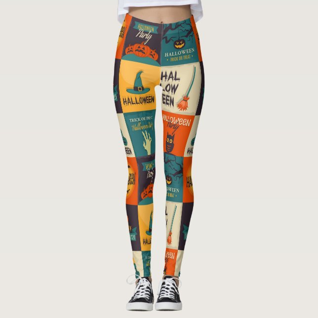 Happy halloween Mönster Leggings (Framsida)