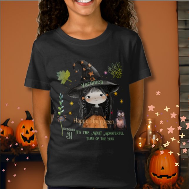 Happy halloween Monsters Cute Witch T Shirt (Happy Halloween Monsters Cute Witch T-Shirt)