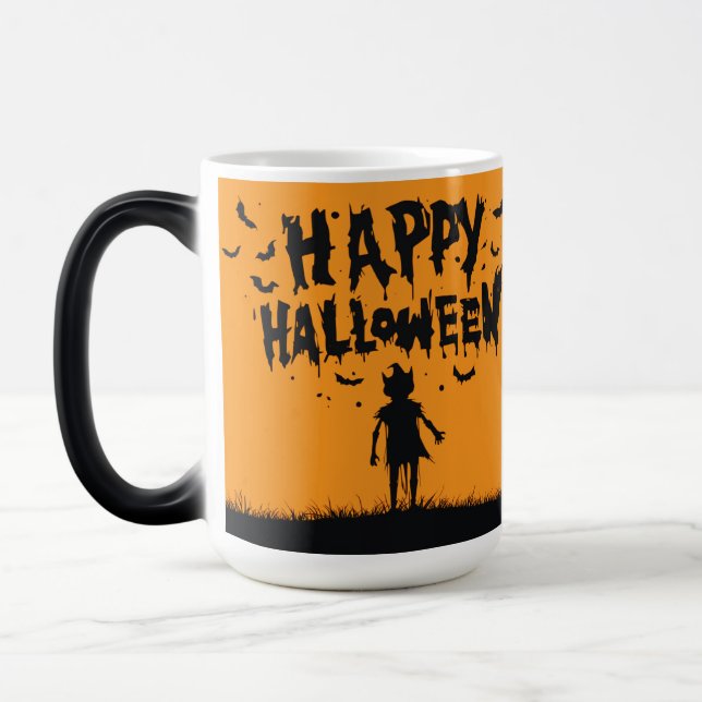 Happy Halloween:Mug with Mysterious Silhouette Magisk Mugg (Vänster)