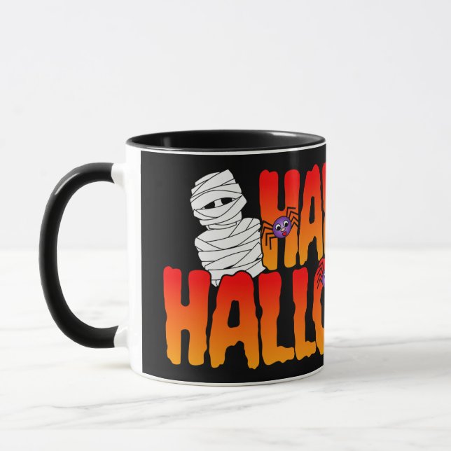 Happy halloween Mummy Graphic Mugg (Vänster)