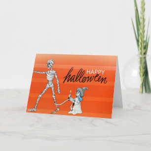 happy halloween - Mummy- och Witch Card Kort