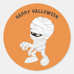 Happy halloween Mummy Runt Klistermärke
