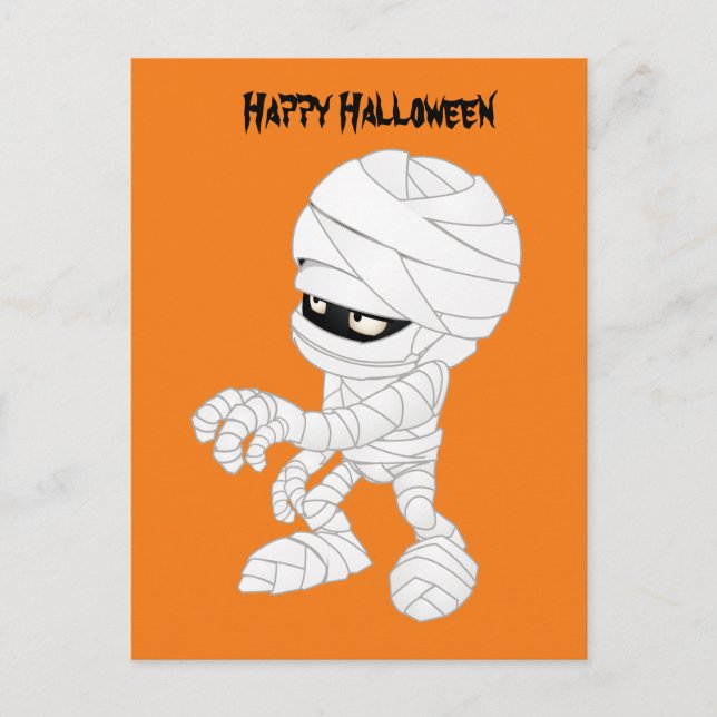 Happy halloween Mummy Vykort (Framsida)