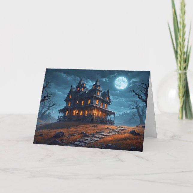 Happy halloween Mysterious Haunted House Kort (Framsida)