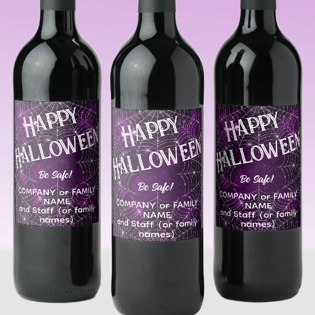 Happy halloween, Namn, Lila Vita etiketter 6 Vin (Skapare uppladdad)