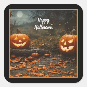 Happy halloween Nattsamling Fyrkantigt Klistermärke