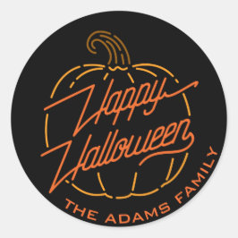 Happy halloween Neon Personlig Stickers Runt Klistermärke