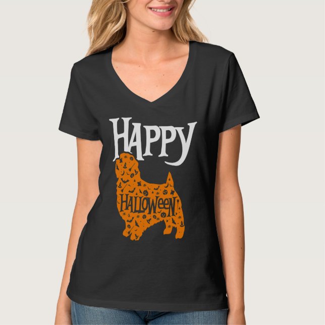 Happy Halloween Norfolk Terrier T Shirt (Framsida)
