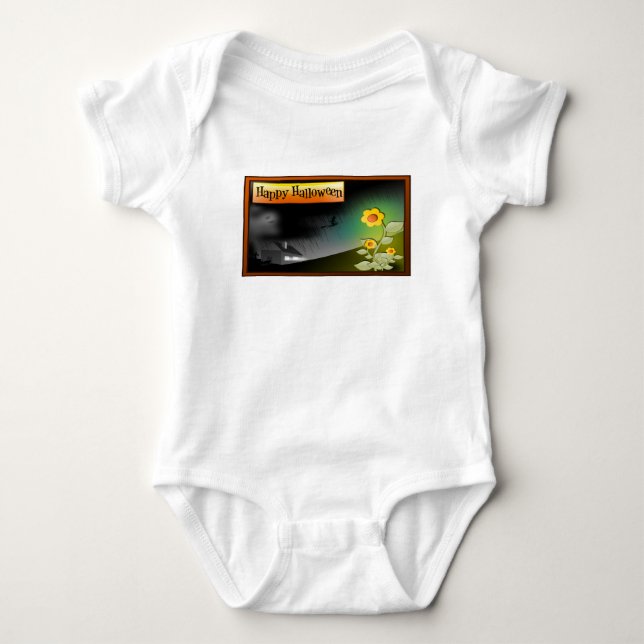 Happy halloween och blommor - tröja (Framsida)