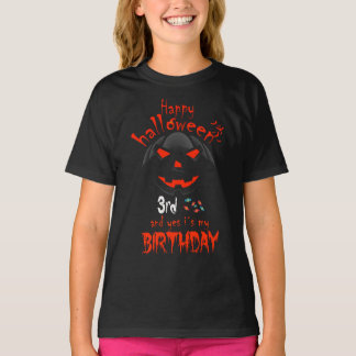 Happy halloween och det är min tredje födelsedag t shirt