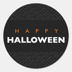 happy halloween Oktober 31a Modern Typografi Runt Klistermärke