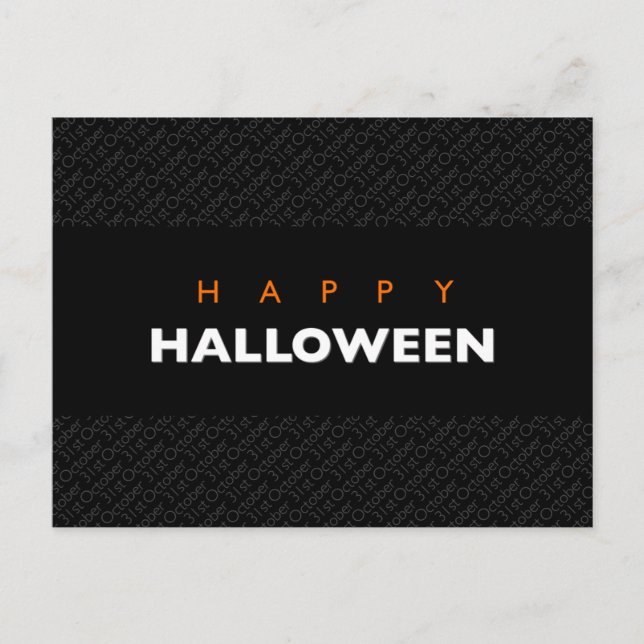 Happy halloween Oktober 31a Modern Typografi Vykort (Framsida)