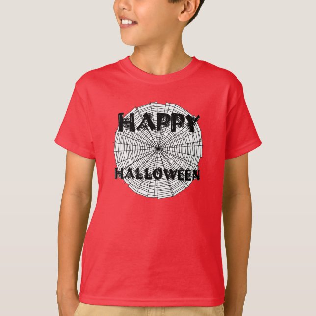 Happy halloween om Spindelnät Kids Tee (Framsida)