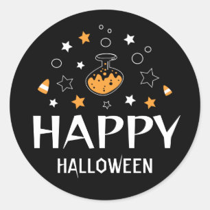 happy halloween-området flaska runt klistermärke