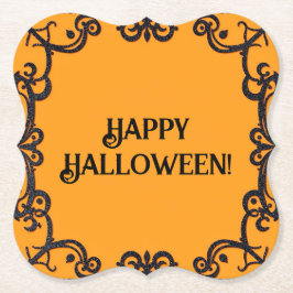 Happy halloween Orange & Black Papper Underlägg