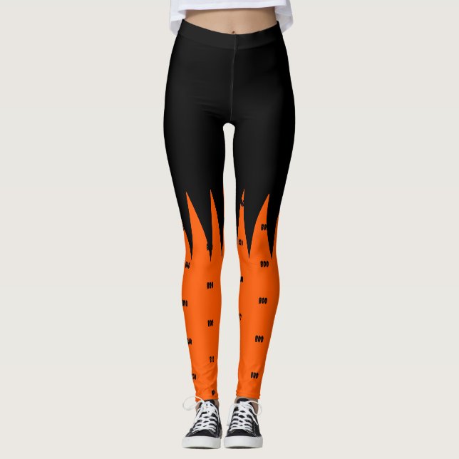 Happy halloween Orange Black Personlig Leggings (Framsida)