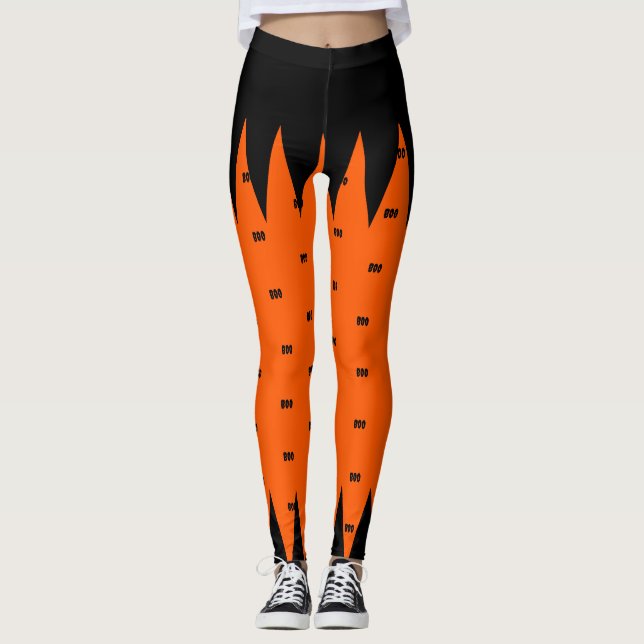 Happy halloween Orange Black Personlig Leggings (Framsida)