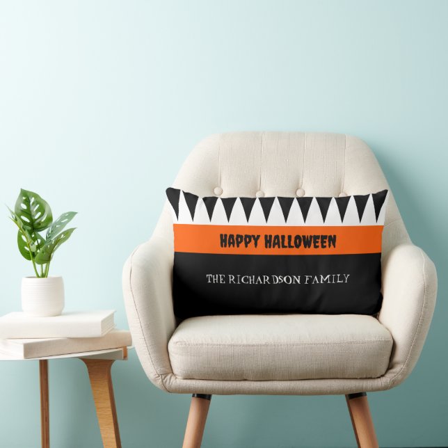 Happy halloween Orange Black Personlig Lumbarkudde (Stol)