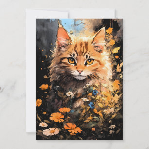 Happy halloween Orange Cat Magick Julkort
