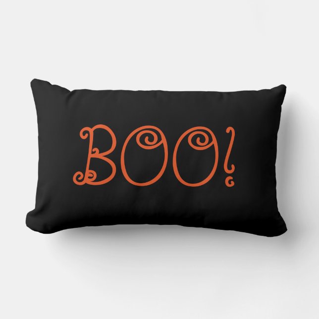 Happy halloween Orange Chevron Boo! Lumbarkudde (Framsida)