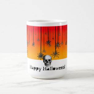 Happy halloween orange med döskallar magisk mugg
