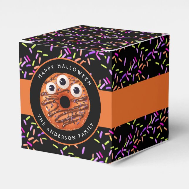 Happy halloween Orange Monster Donut Sprinkles Presentaskar (Framsidan Sidan)