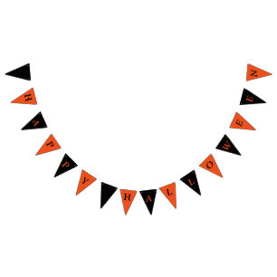 Happy halloween Orange och Black Bunting Vimplar