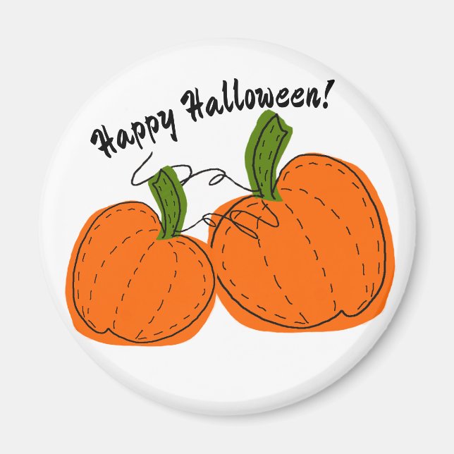 Happy halloween Orange Pumpkins Magnet (Framsidan)