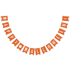 Happy halloween Orange & White Ghost Bunting Flagg Vimplar