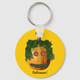 Happy halloween - Oskuren pumpkin Ansikte Nyckelring