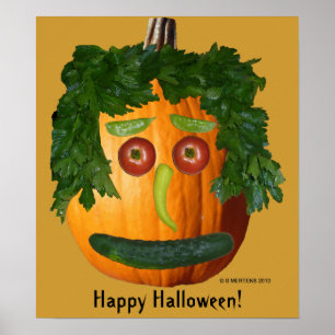 Happy halloween - Oskuren pumpkin Ansikte Poster