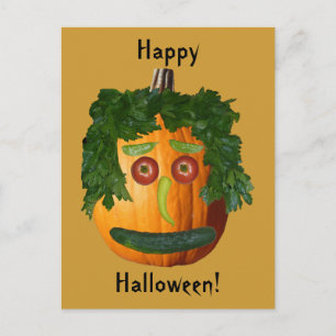 Happy halloween - Oskuren pumpkin Ansikte Vykort