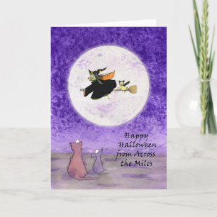 Happy halloween över Miles, festlig häxa Kort