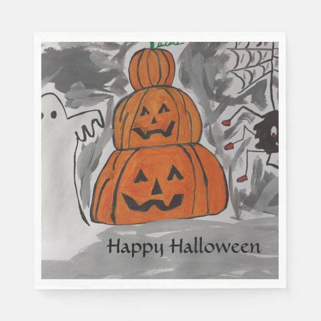 Happy halloween Pappra Napkins Pappersservett (Framsidan)
