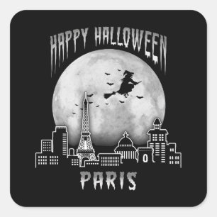 Happy halloween Paris Frankrike Fyrkantigt Klistermärke
