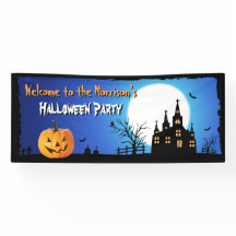 Happy halloween Party Blue Moonlight Scary Night