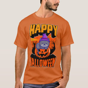 Happy halloween Party Cute Napping Kawaii Witch Ca T Shirt