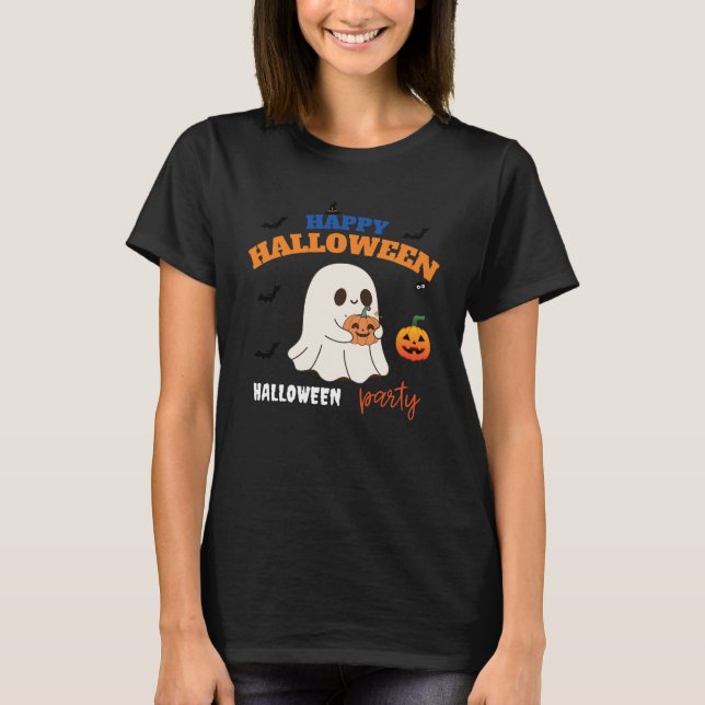 Happy halloween Party Ghost T Shirt (Framsida)