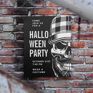 Happy halloween Party Hipster Skeleton Vykort
