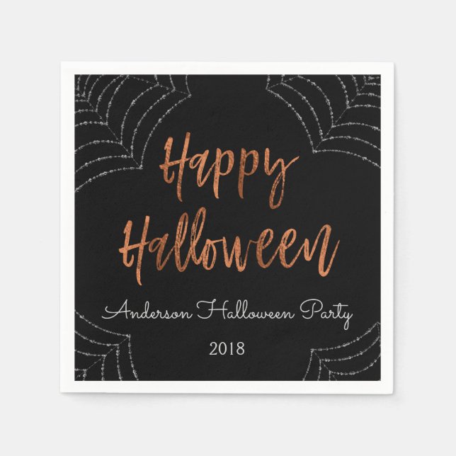 Happy halloween Party Modern Halloween Napkins Pappersservett (Framsidan)