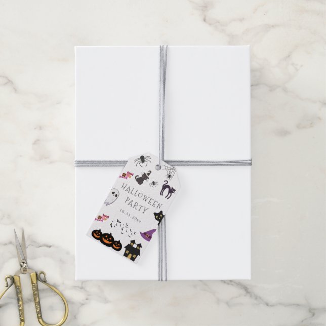 Happy halloween Party Presentetikett (Med Snöre)