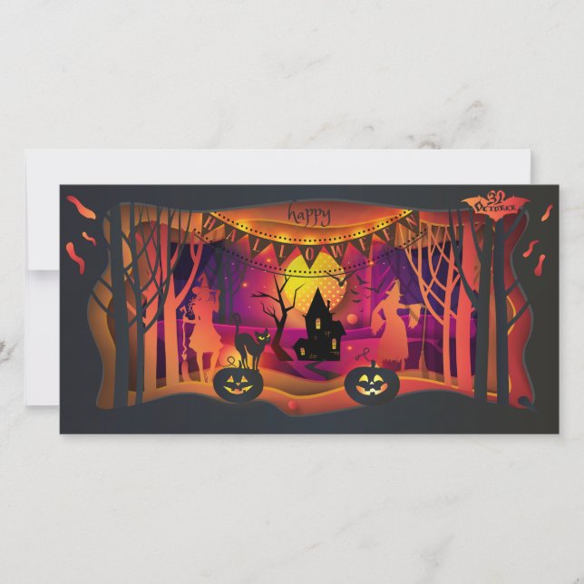 Happy halloween Party "Treat eller Trick" Kort (Framsida)