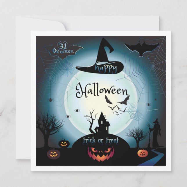 Happy halloween Party "Treat eller Trick" Kort (Framsida)